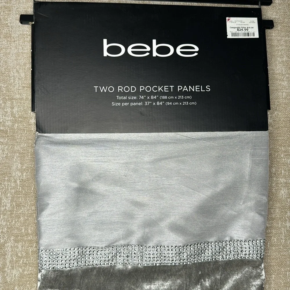 DRAPES BEBE 74”*84” Two rod pocket panels